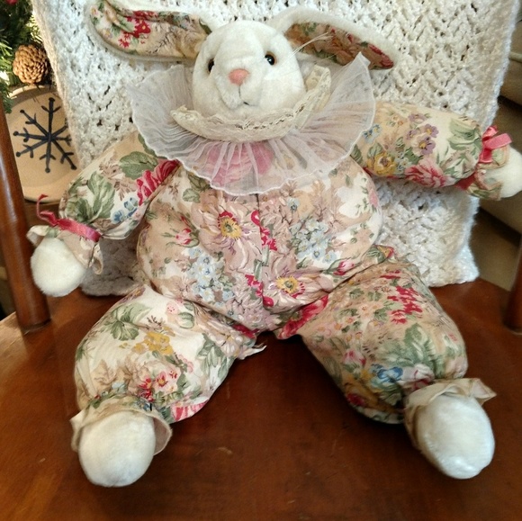 Floral Plush Rabbit - Picture 4 of 4